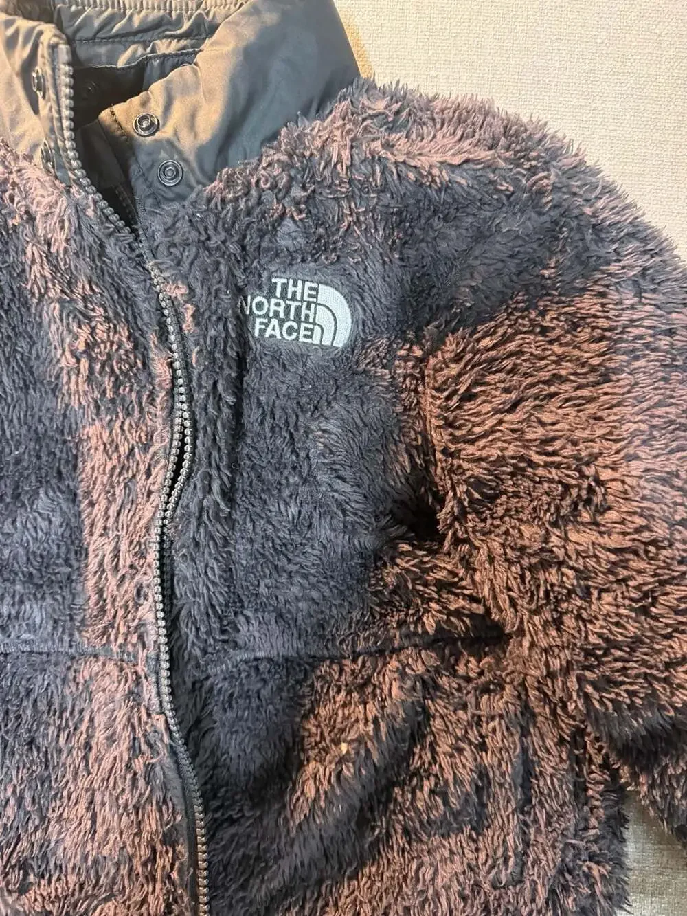 The North Face Boys Reversible Mount Chimborazo Jacket Size XS 6 Black Gray Flee